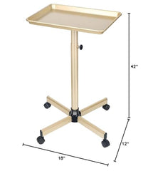 Findabetter salon tray champagne gold with wheels, demonstrating smooth, quiet mobility
