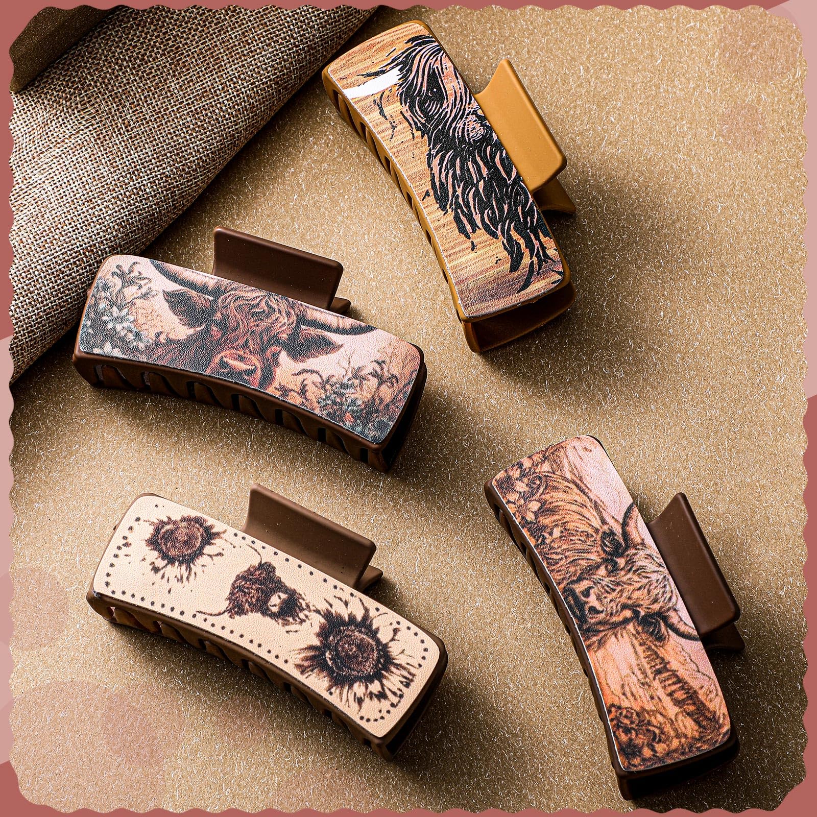 FineCheer rectangle leather hair clip showcases rustic style and dependable hold