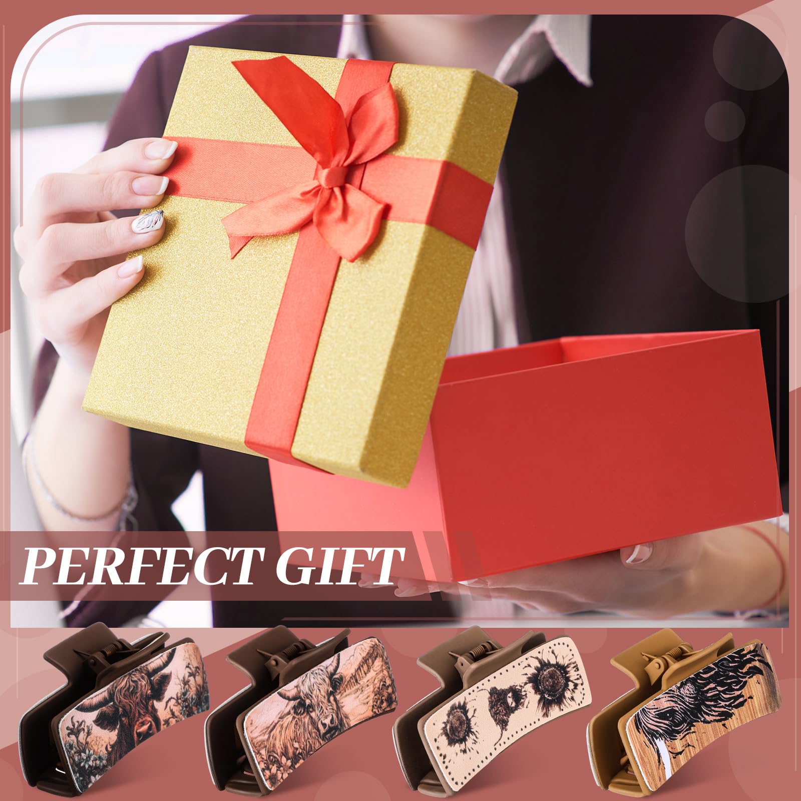 FineCheer western four pack hair clips ideal for travel and events
