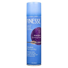Finesse extra hold hairspray front-view showing compact packaging for easy storage.