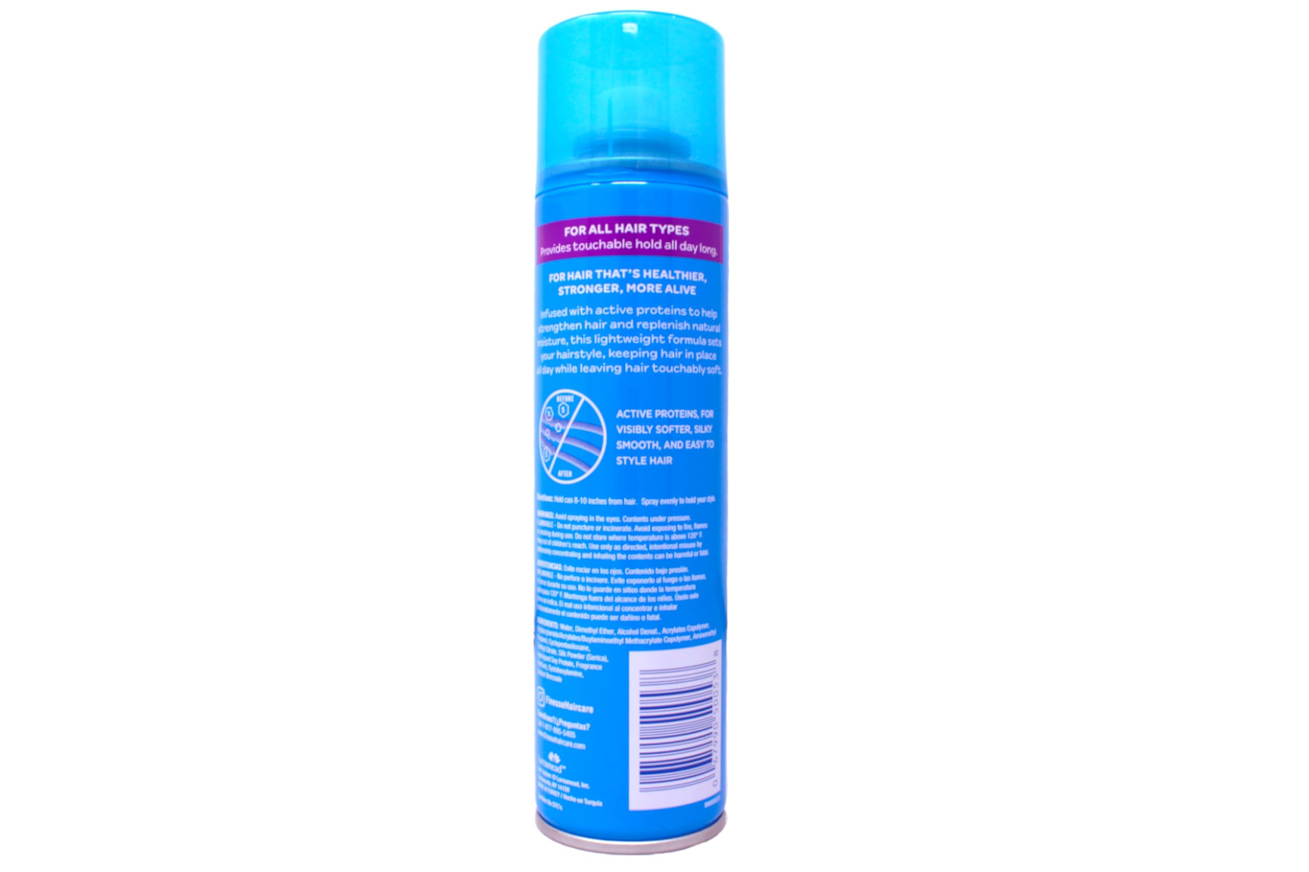 Finesse hairspray on styled hair demonstrates touchable hold without stiffness.