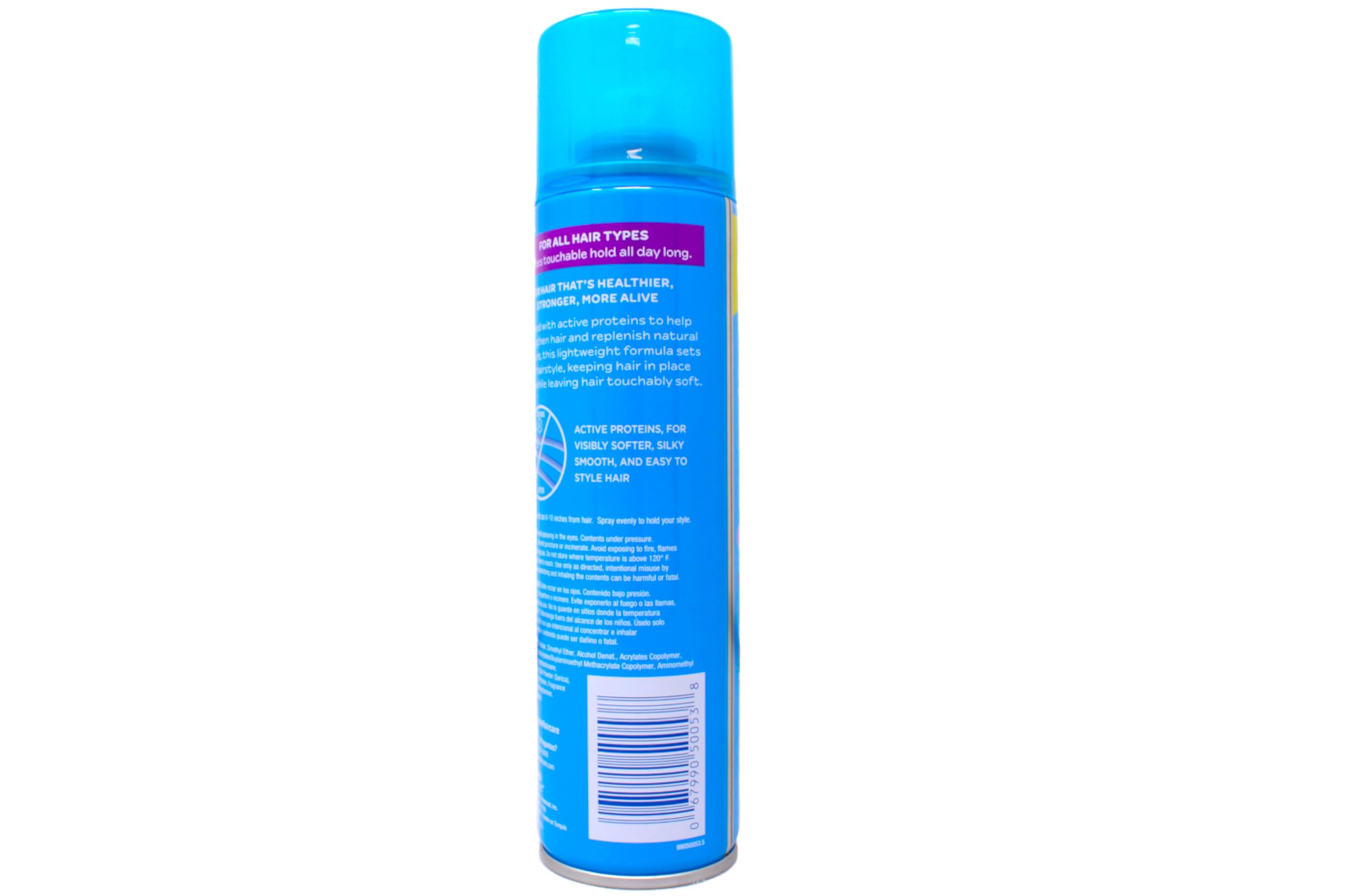 Finesse pack of 2 hairspray bottles highlights value and consistent hold.