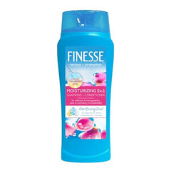 FINESSE label close-up highlights camellia oil and proteins for hair revival