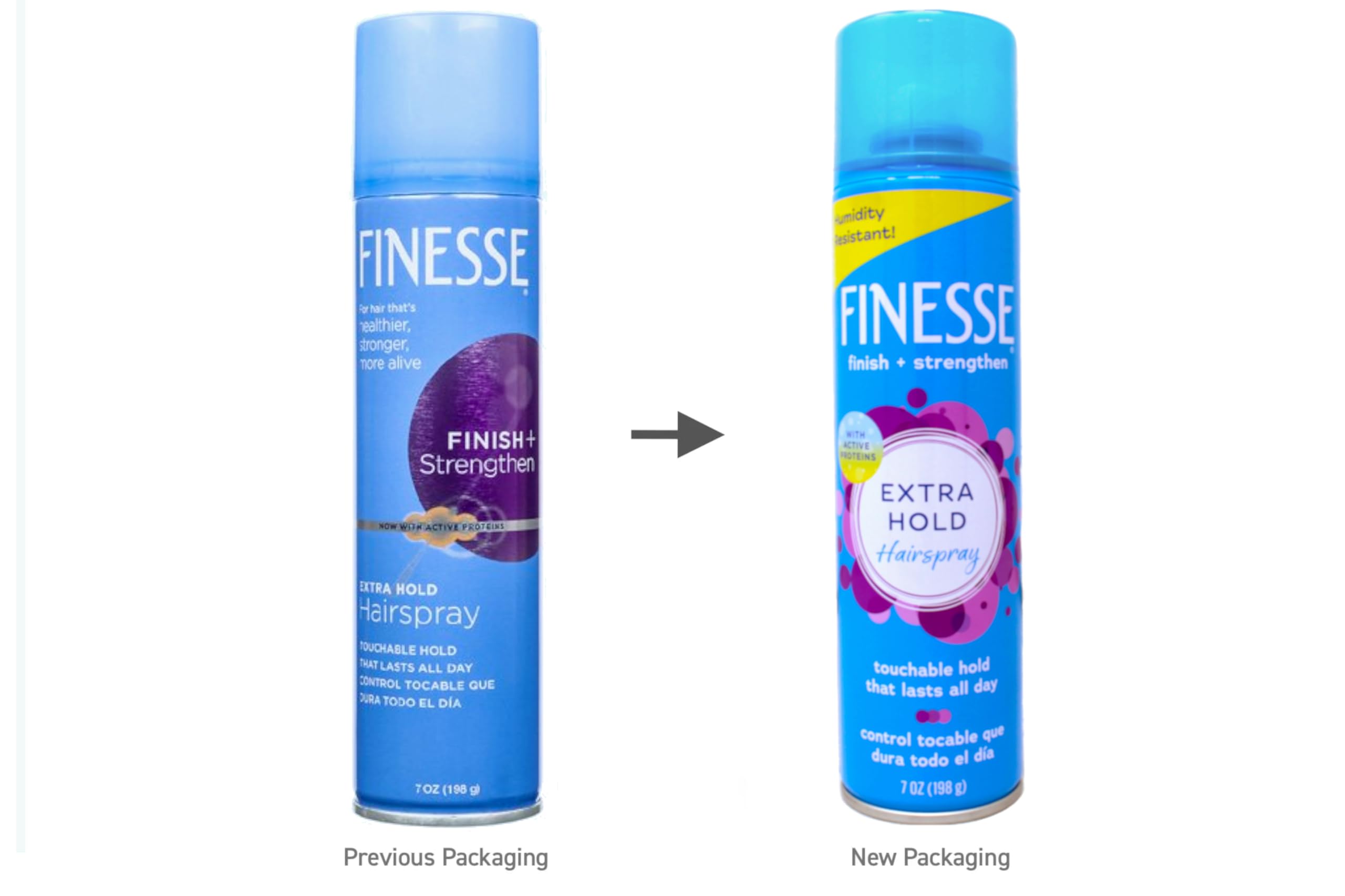 Finesse Extra Hold hairspray travel-ready bottle for on-the-go styling.