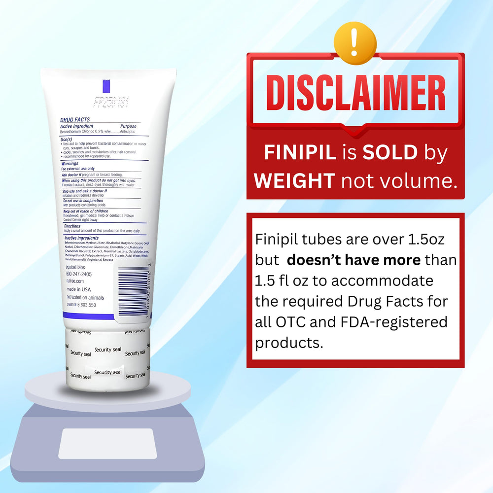 Finipil Lait 50 application on skin during post-care routine.