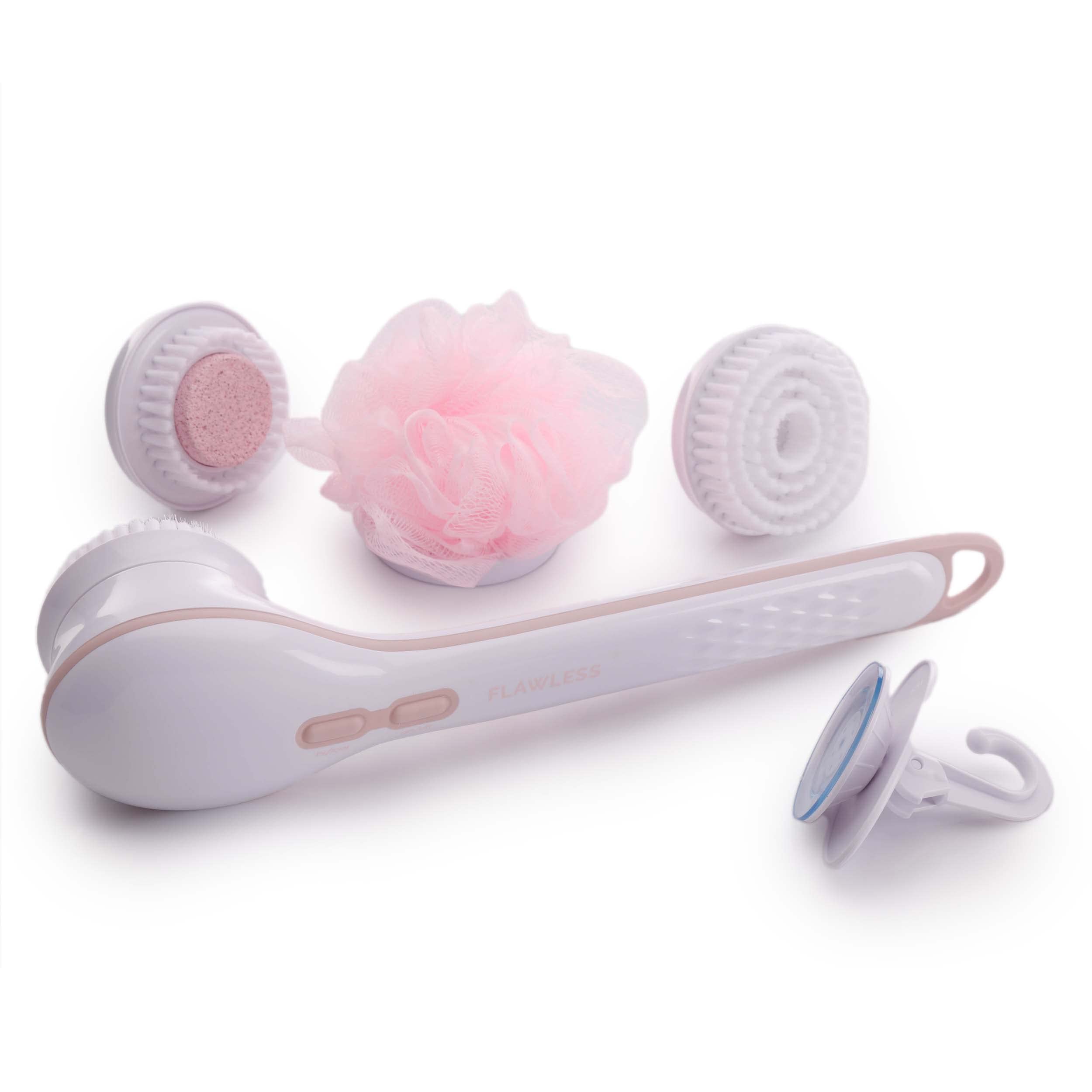 Finishing Touch Flawless Cleanse Spa soft loofa cleanser for gentle body washing at home.