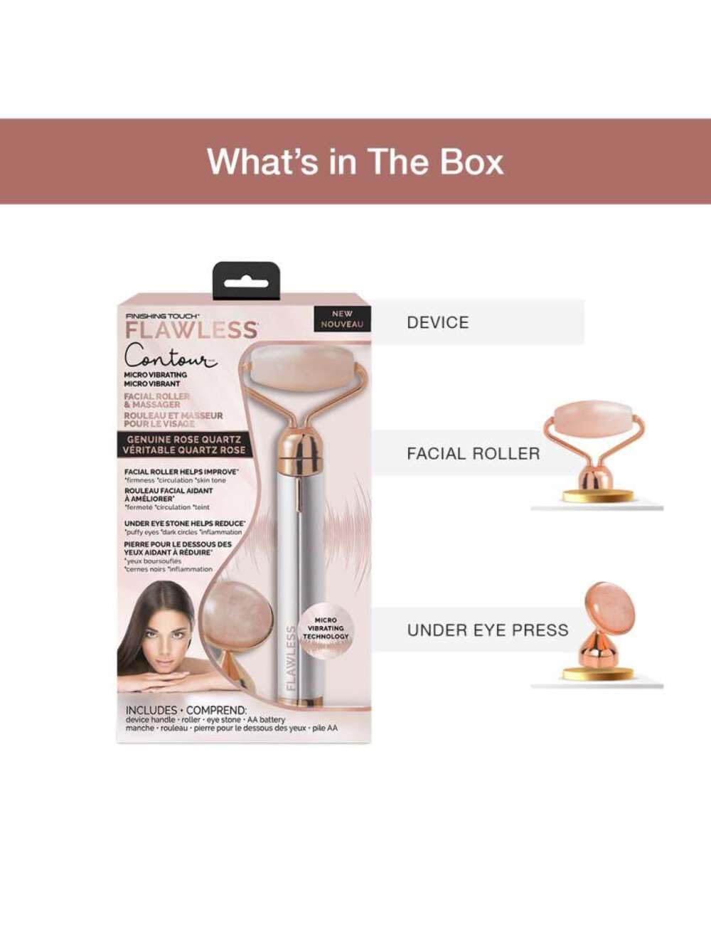 Finishing Touch Flawless Contour under eye press highlighted for reduced puffiness potential.