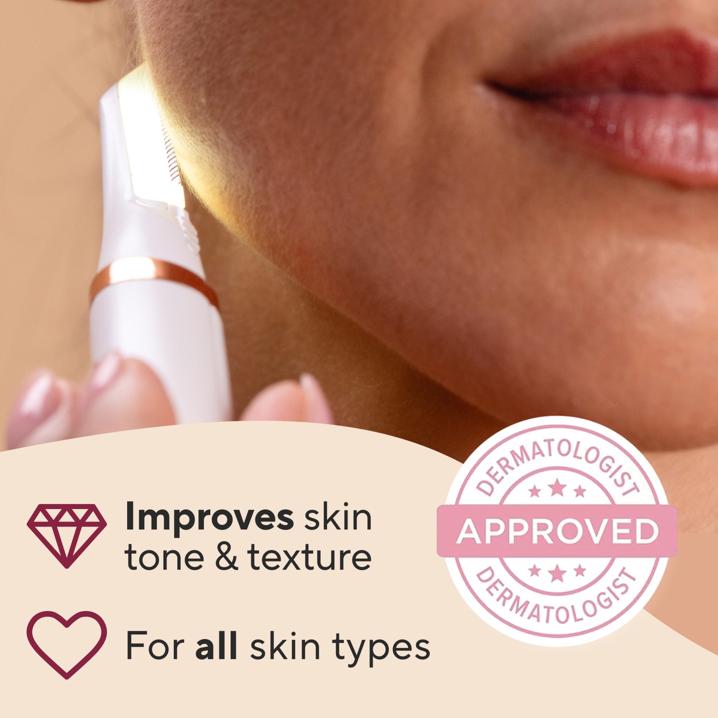Finishing Touch Flawless Dermaplane Glo Sonic blade-ejection feature enables quick blade changes.