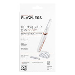 Finishing Touch Flawless Dermaplane Glo Sonic LED light for better visibility during use.