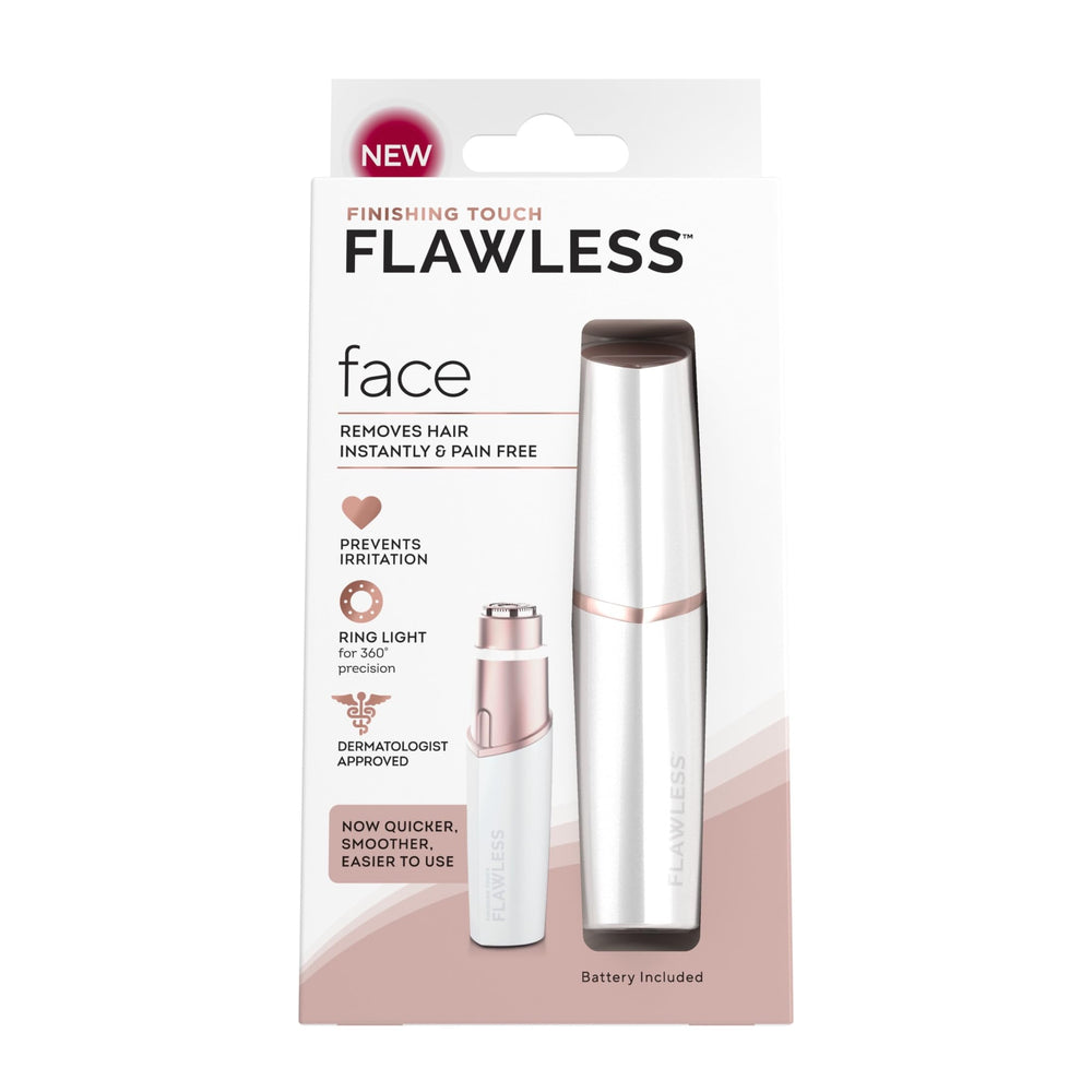 Finishing Touch Flawless lipstick-style design enables painless facial hair removal on the go