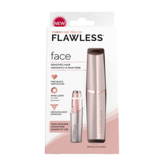 Finishing Touch Flawless rose gold facial hair remover with LED light for precise grooming.