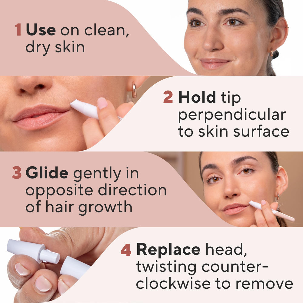 Finishing Touch Flawless Stray Hair Remover in purse-friendly case for travel.