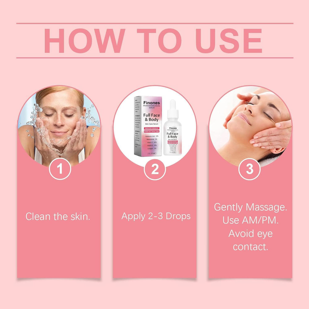 Finones Serum applied to cheek demonstrates smoothing for everyday wear