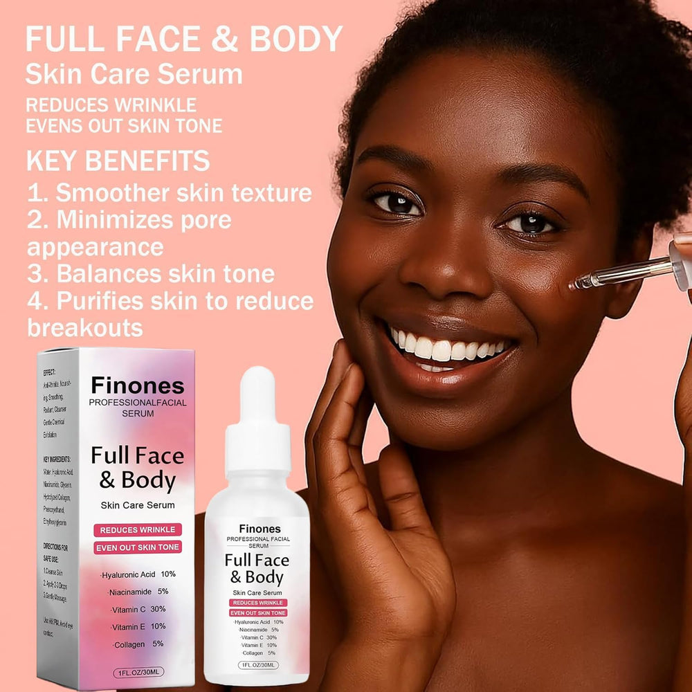 Finones Skin Vitamin Serum dropper delivering lightweight hydration