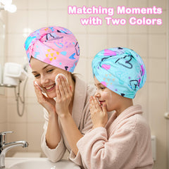 FIOBEE absorbent microfiber fabric dries hair gently, reducing frizz after bath or swim