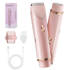 FIONOFY 2-in-1 bikini trimmer with feather-light blades for gentle shaving