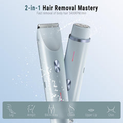 FIONOFY cordless trimmer in shower highlights convenient waterproof use during routines.