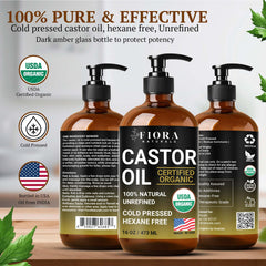 Fiora Naturals amber glass packaging supports multi-use hair skin and nails