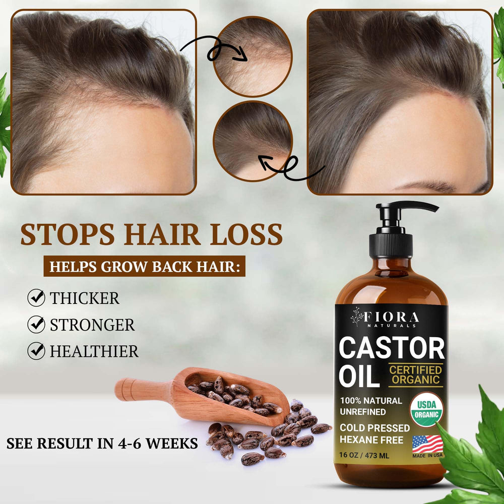 Fiora Naturals castor oil applied to lashes and brows for conditioning
