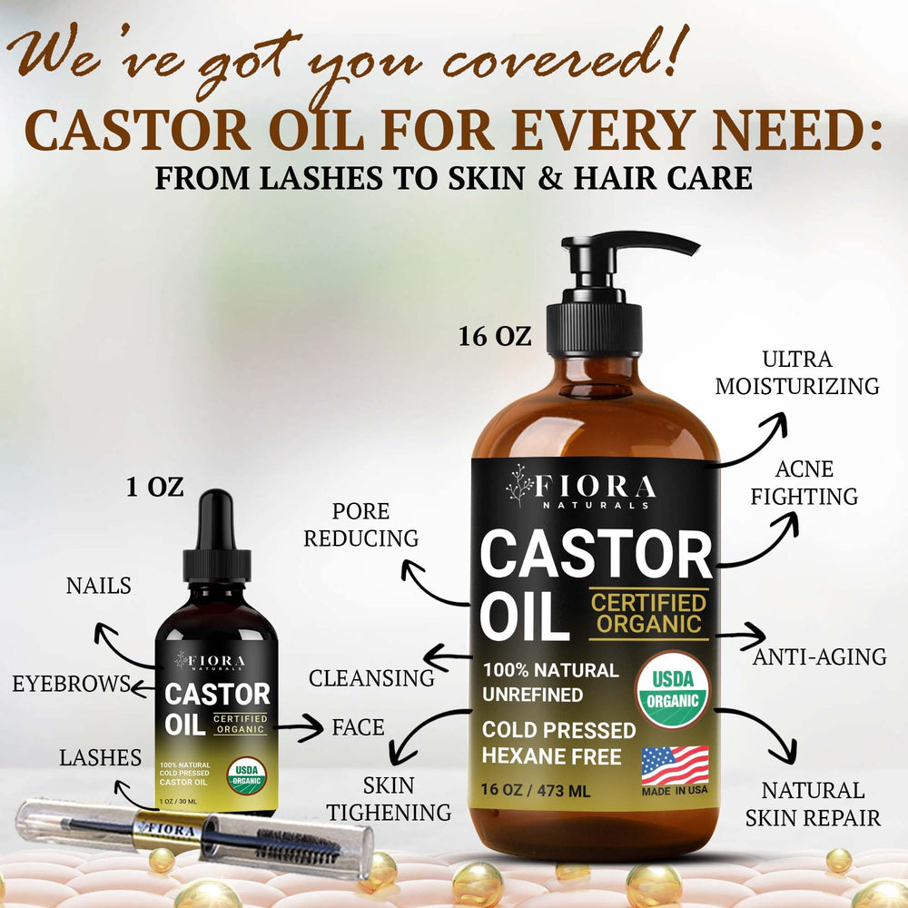 Fiora Naturals castor oil used on skin and nails for hydration