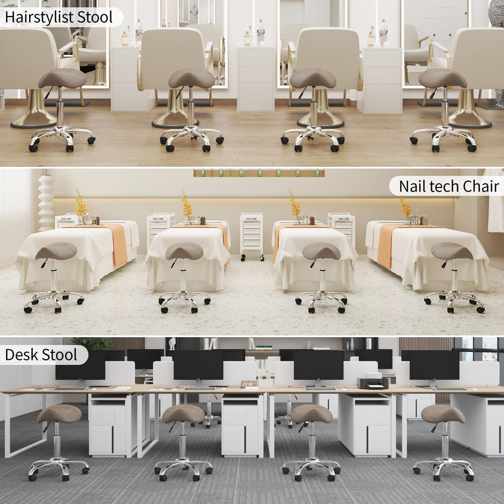 FIRAVOE saddle stool ideal for salons, clinics, and studios