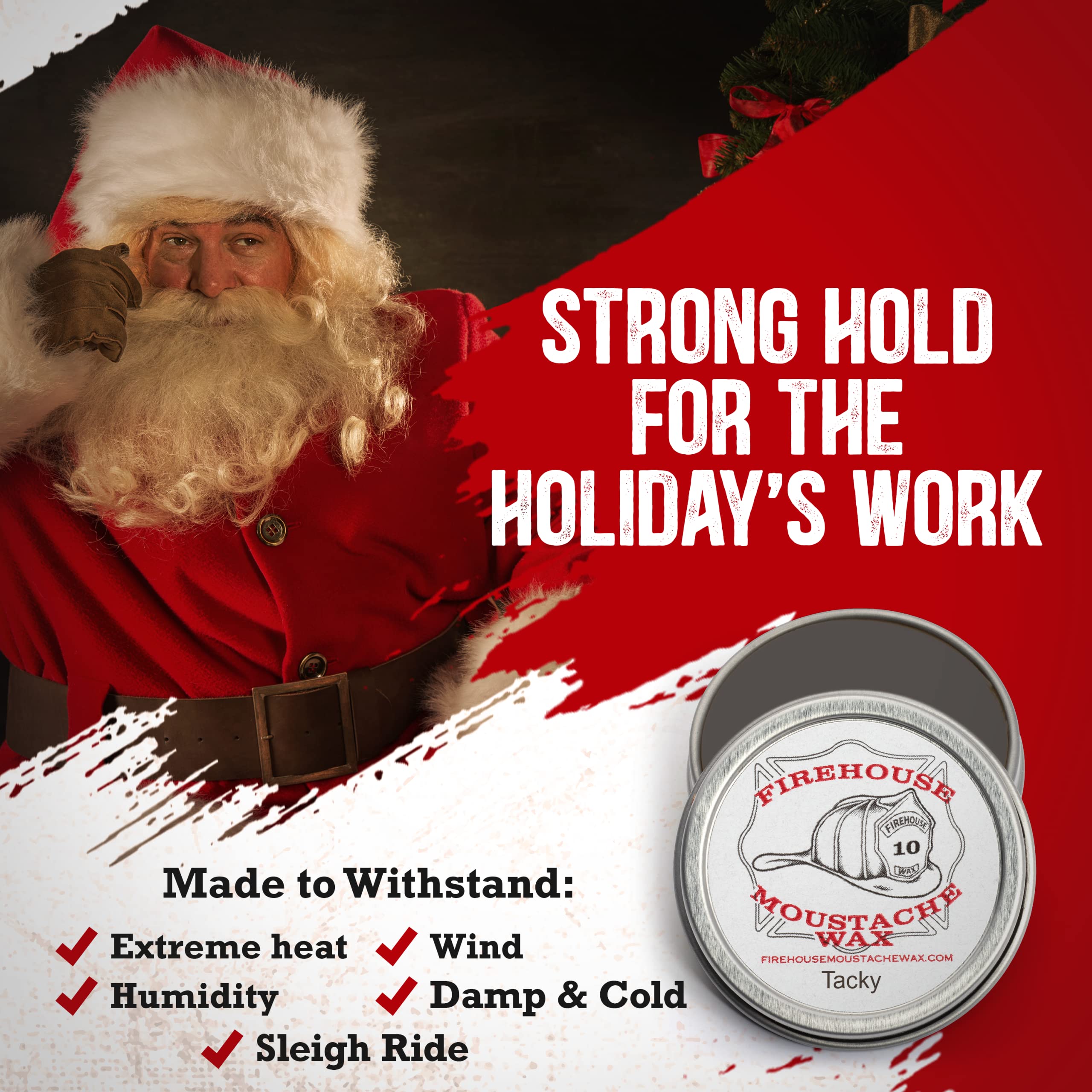 Firehouse Moustache Wax bottle application demonstrates easy-for-use styling on-the-go