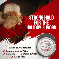 Firehouse Moustache Wax bottle application demonstrates easy-for-use styling on-the-go