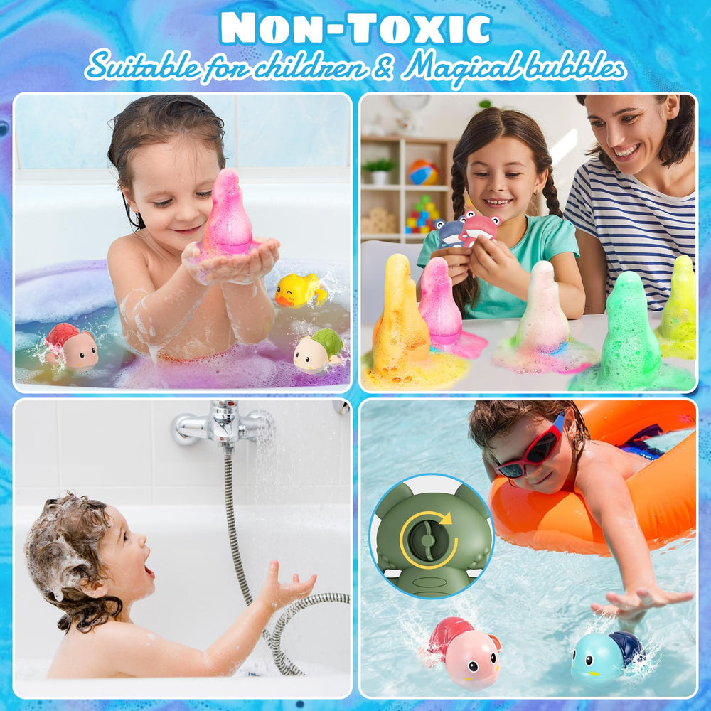 FireKOTO surprise toy bath bombs reveal a blind-box toy during bath.