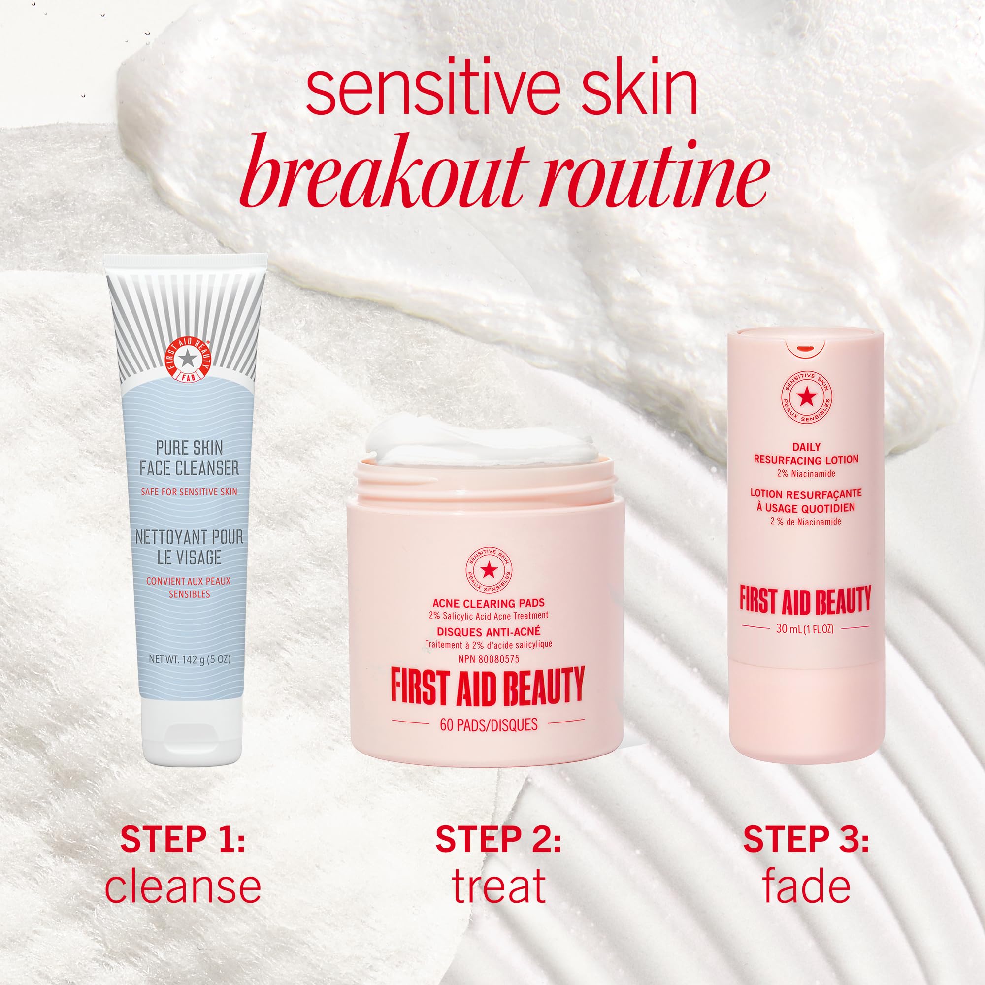 First Aid Beauty acne pads daily routine easy swipe for ongoing use