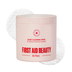 First Aid Beauty acne pads face pack close-up showing gentle 2% salicylic acid treatment