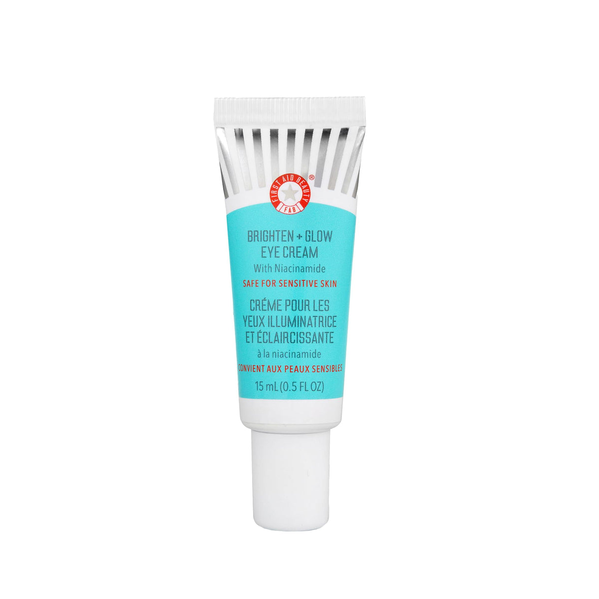 First Aid Beauty Brighten + Glow Eye Cream tube with instant brightness and hydration