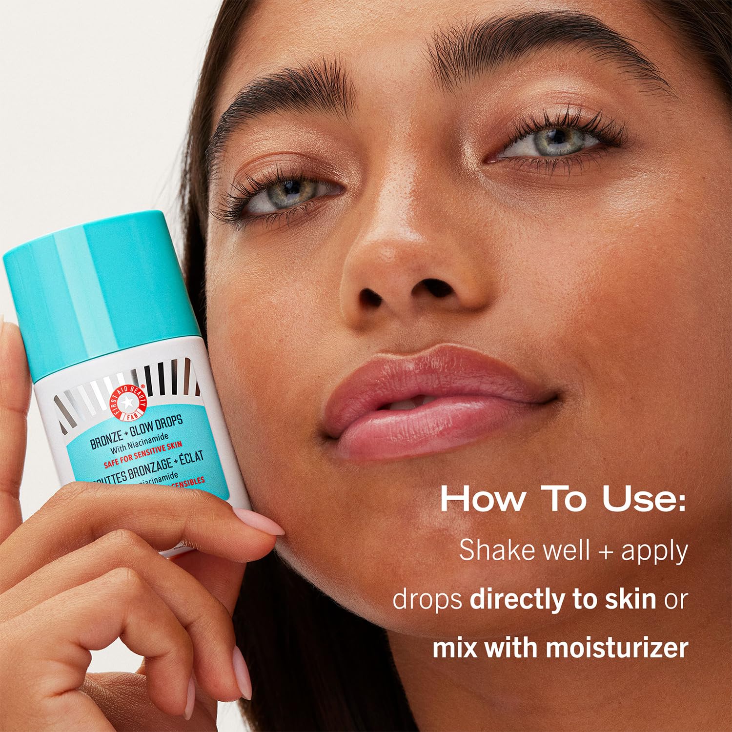 First Aid Beauty Bronze Glow Drops vegan, sensitive-skin friendly formula