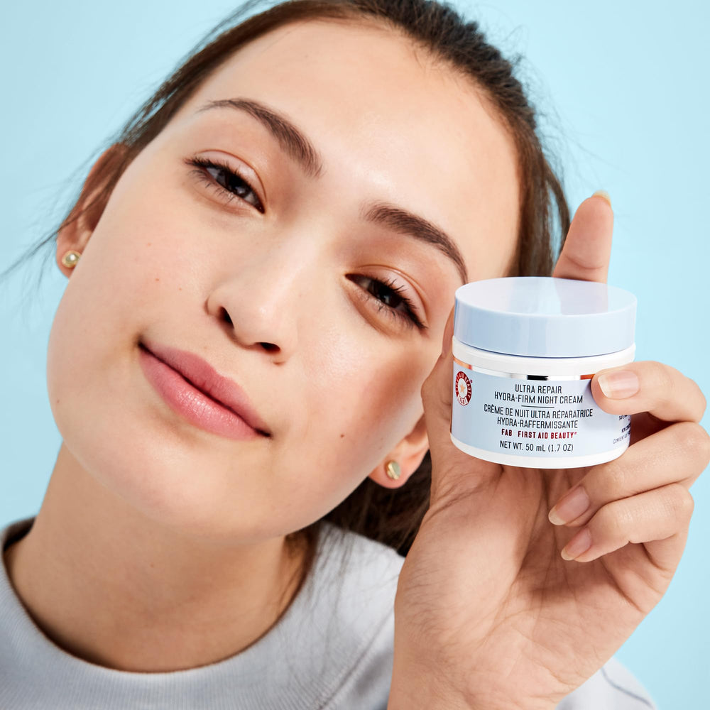 First Aid Beauty clinical results closeup shows softer, smoother skin after four weeks