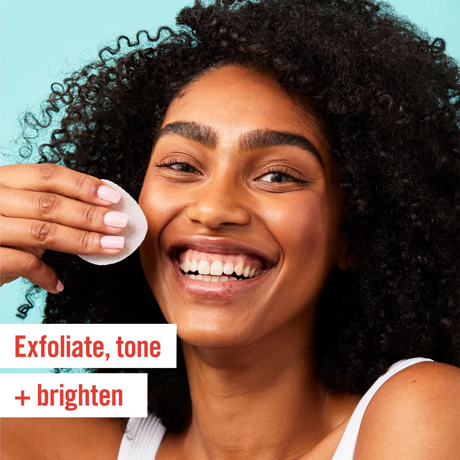 First Aid Beauty Facial Radiance Pads pad application closeup demonstrates tone and brightening during routine.