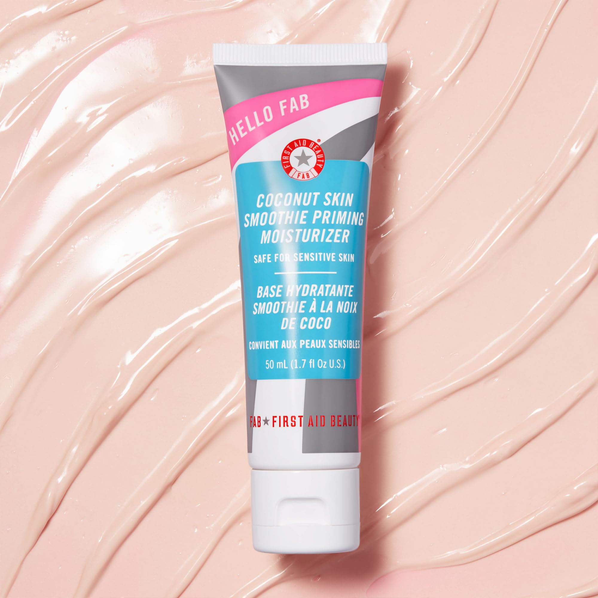 First Aid Beauty Hello FAB pores blur effect demonstrates luminous skin with a natural glow.
