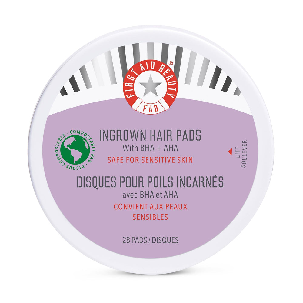 First Aid Beauty ingrown hair pads pack for daily exfoliation to help prevent razor bumps.