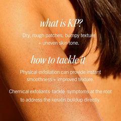 Label highlights 10% AHAs for resurfacing on First Aid Beauty KP Bump Eraser