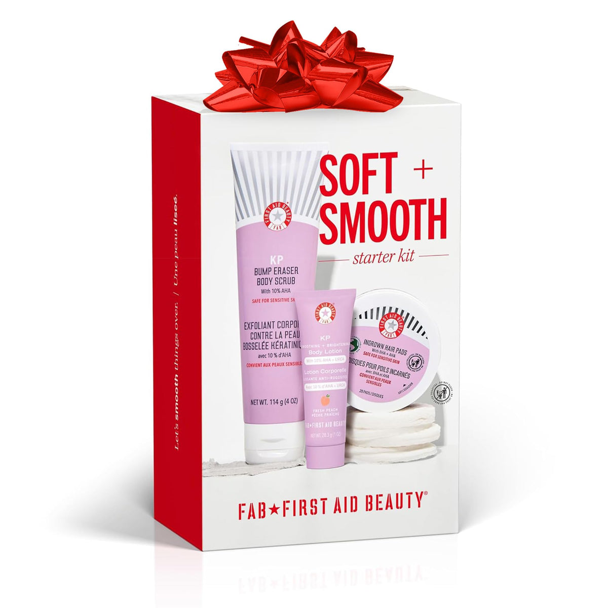 First Aid Beauty KP Bump Eraser scrub close-up showing exfoliating texture for smoother KP