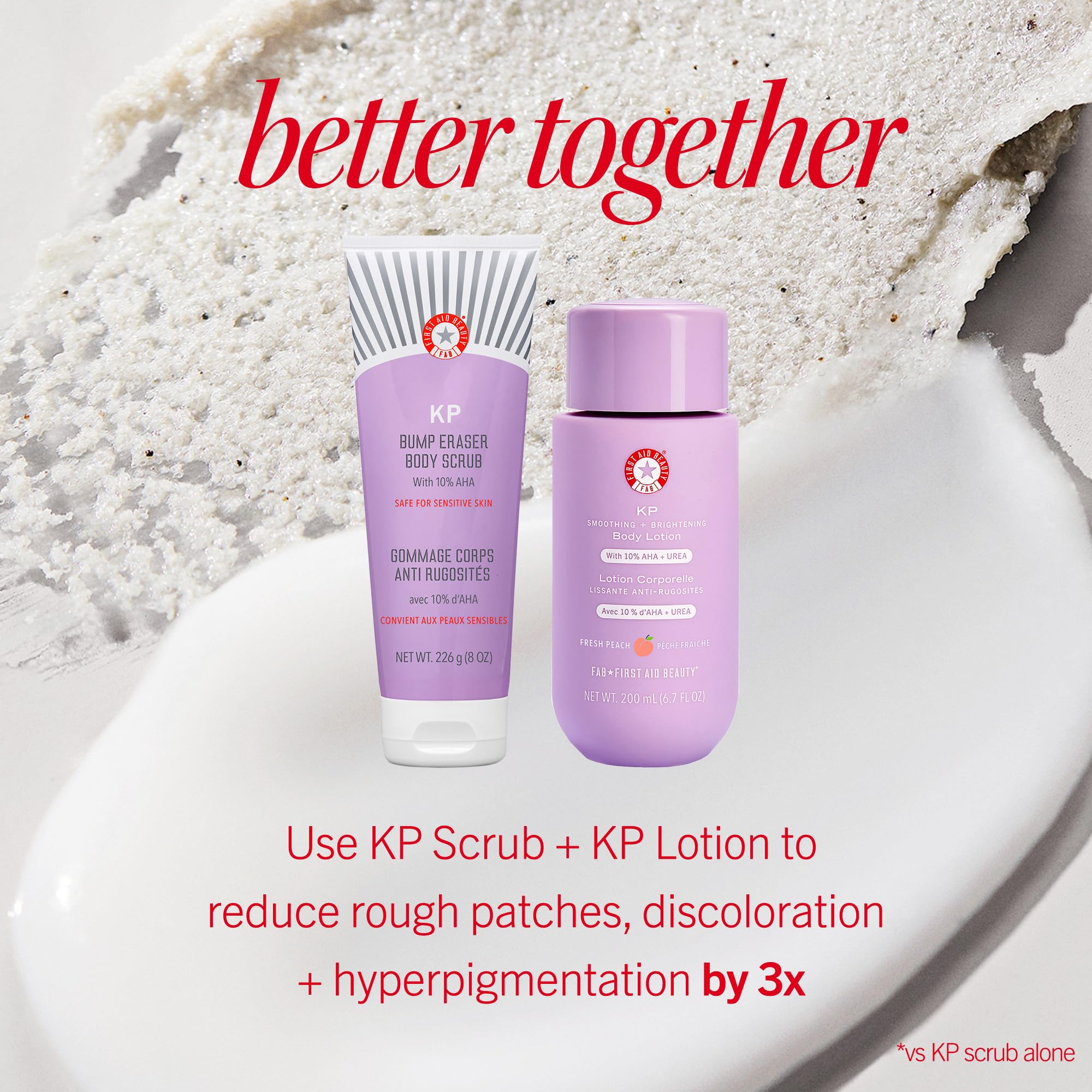 First Aid Beauty KP Bump Eraser glycolic lactic shot shows active exfoliation