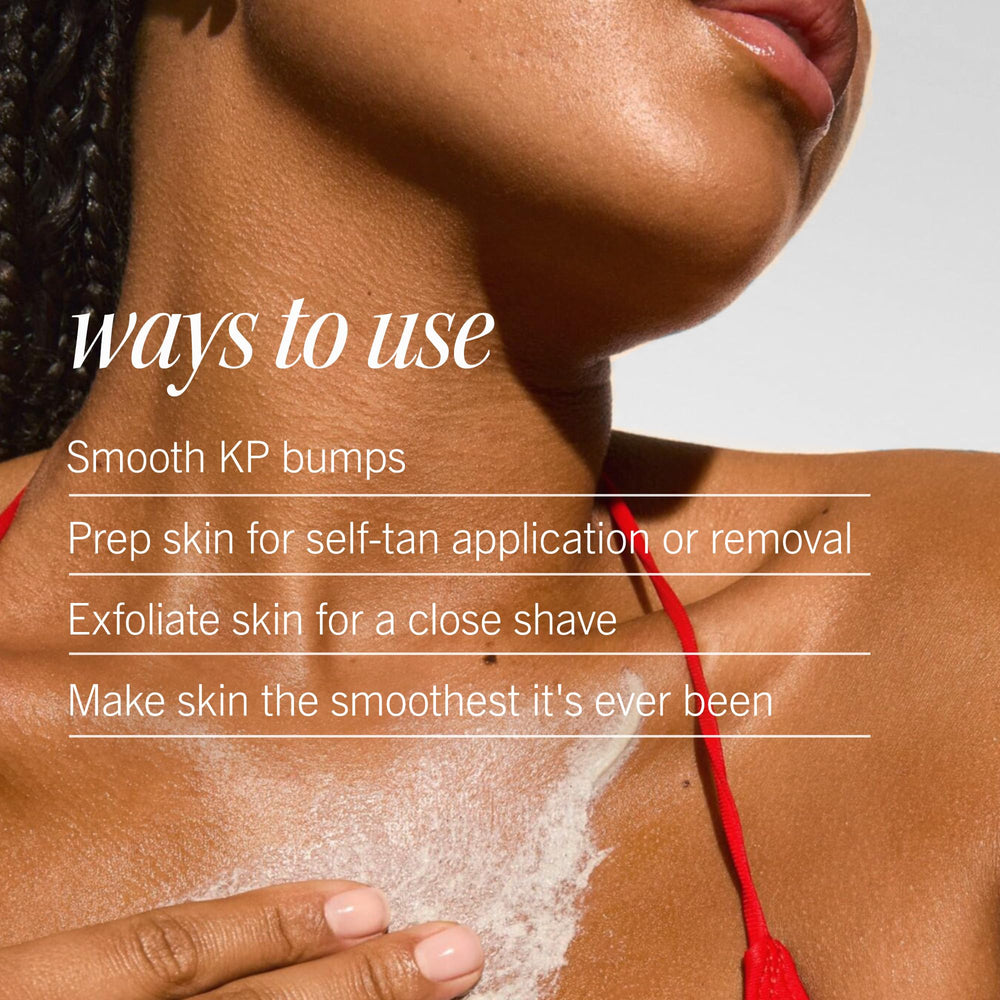 Safe for sensitive skin claim on First Aid Beauty KP Bump Eraser packaging