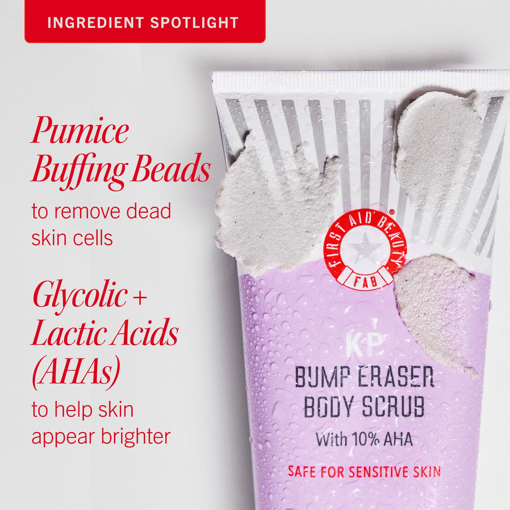 Texture close-up of KP Bump Eraser demonstrating smoother skin potential