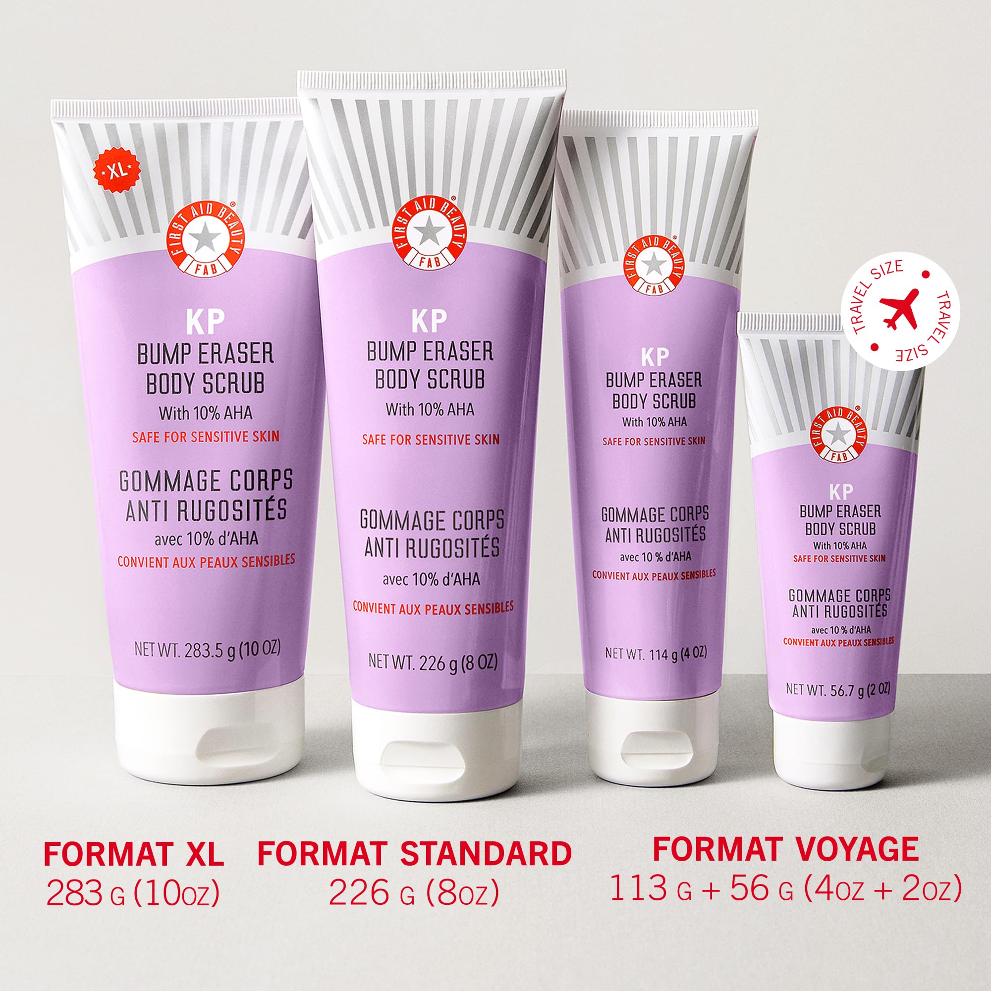 Dermatologist-tested badge on First Aid Beauty KP Bump Eraser
