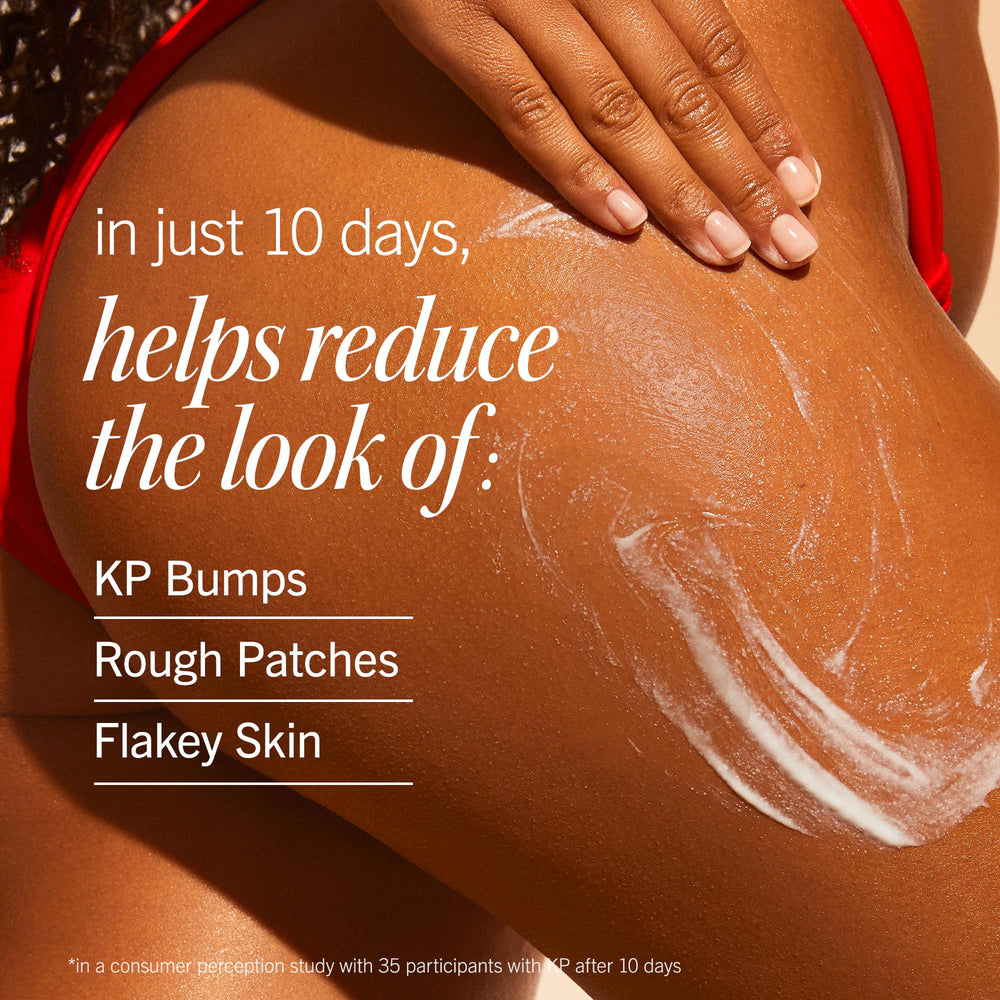Applying KP Smoothing lotion to forearm demonstrates daily body care.