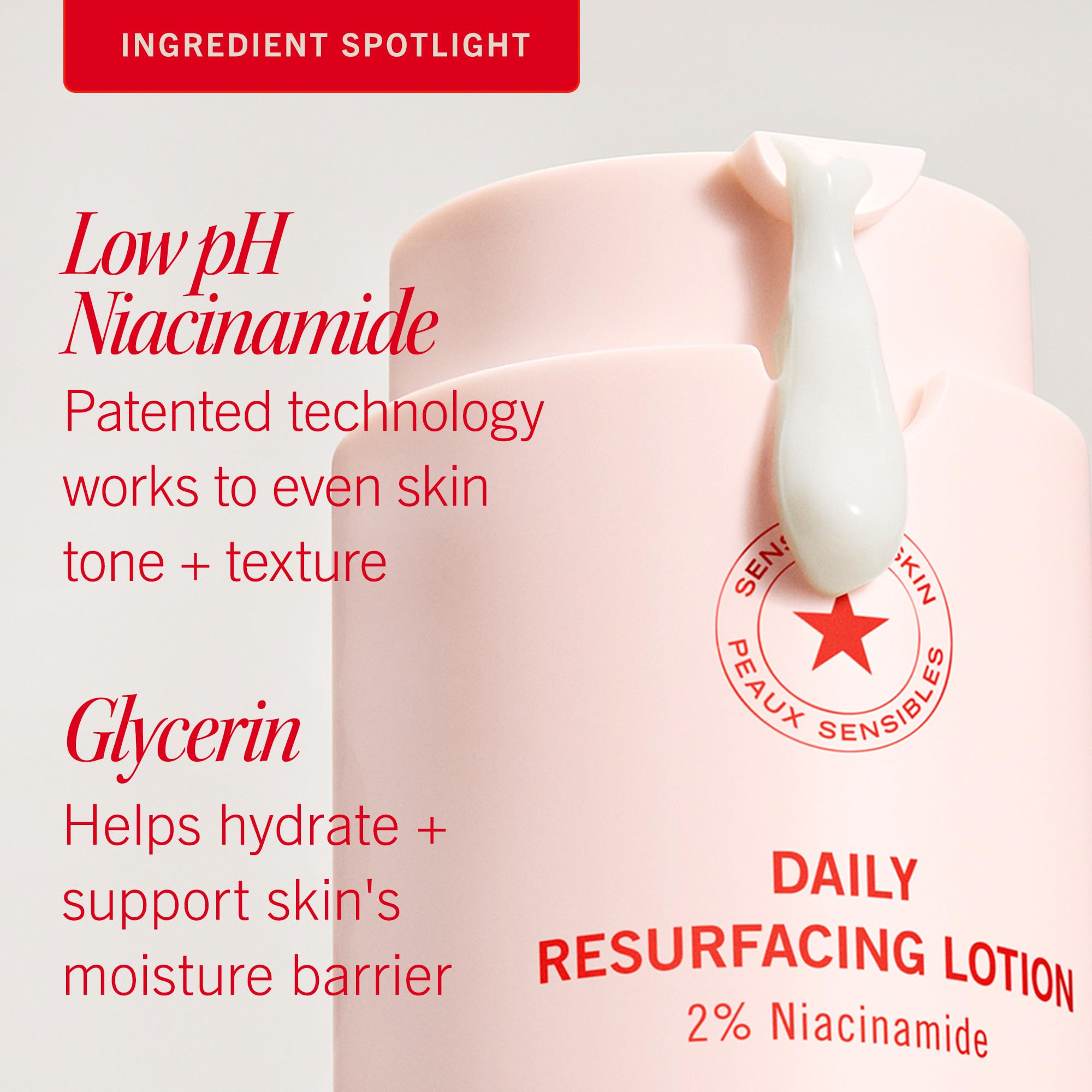 First Aid Beauty lactic acid lotion under makeup, layers well with skincare