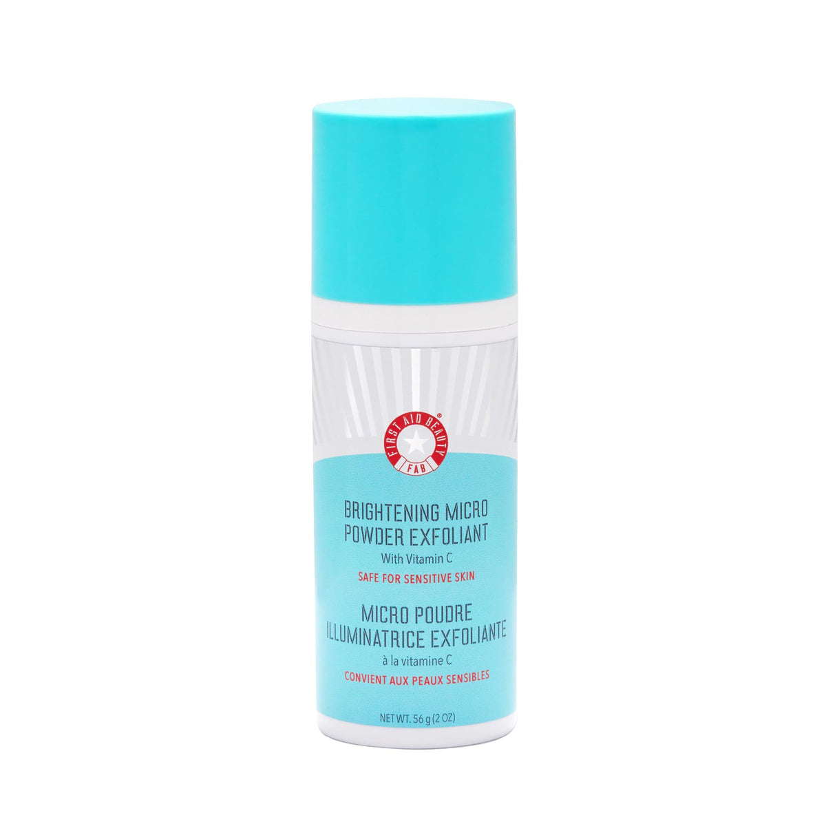First Aid Beauty Micro Powder Exfoliant jar close-up showing smooth texture for radiant skin