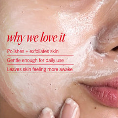 First Aid Beauty exfoliant powder-to-foam texture during application