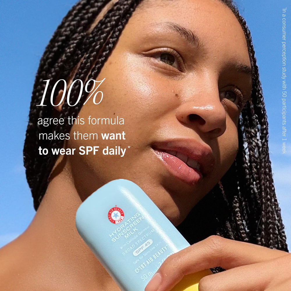 First Aid Beauty organic UV filters offer clean sun defense for sensitive skin types