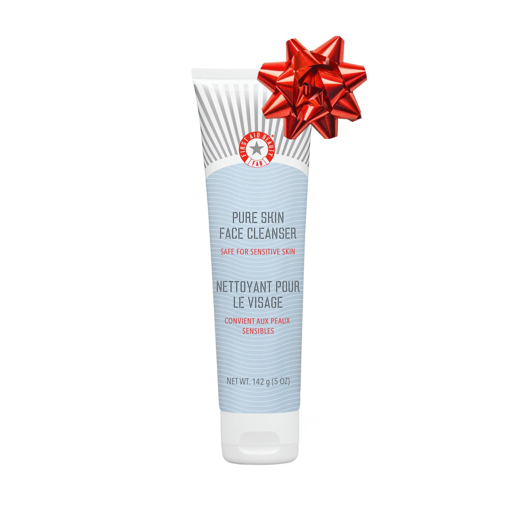 First Aid Beauty Pure Skin Face Cleanser bottle—gentle cleansing for sensitive skin without irritation.