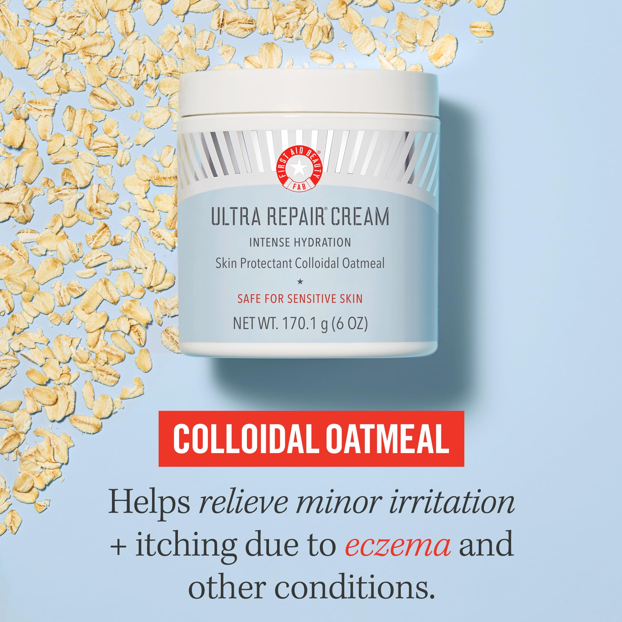 First Aid Beauty Ultra Repair Cream consistencia cremosa y fácil absorción.