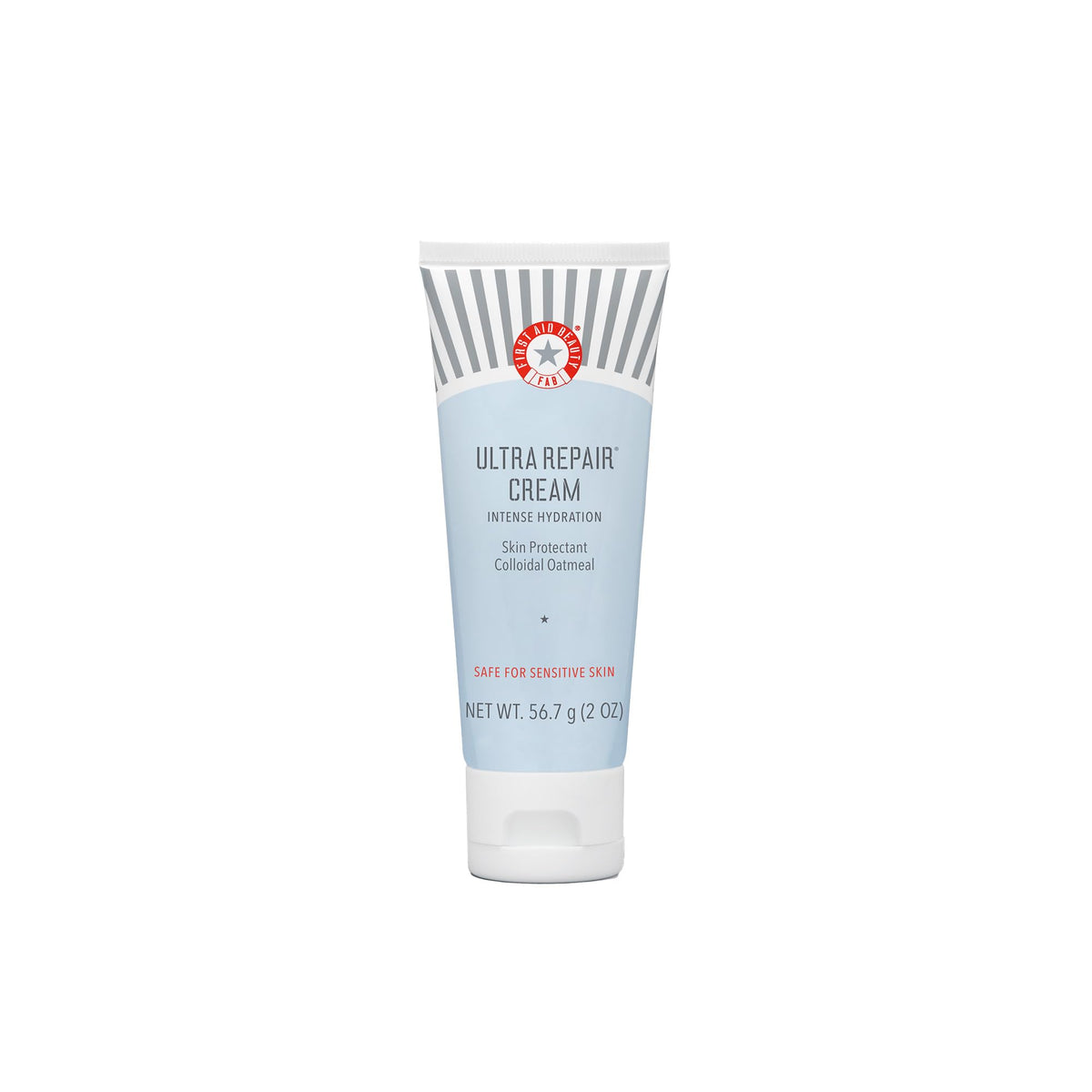 First Aid Beauty Ultra Repair Cream 2oz jar showcases whipped texture for instant hydration.
